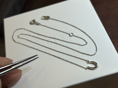 絡まりが解消して再び使える状態になったネックレスの写真