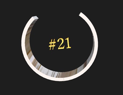 黒背景に3Dレンダリングされたシルバーリングのシャンク単体。