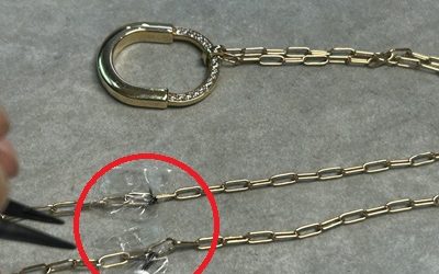 チェーンを切断する前の固定作業と位置確認